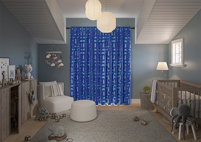 Blast Off, Blue Comet - Made to Measure Curtains - Image 15